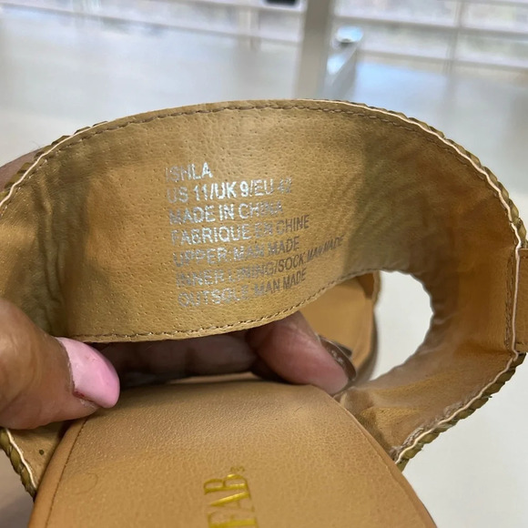 JustFab Women Ishla Blocked Heeled Sandals size 11 gently used color natural - Picture 5 of 15